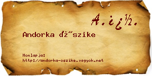Andorka Őszike névjegykártya